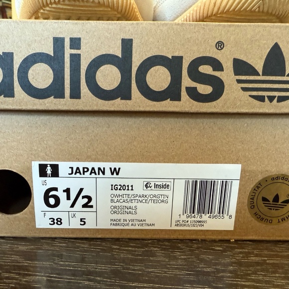 Adidas Japan Low Top Sneaker in Off White/Spark/Orange Tint - Picture 2 of 6